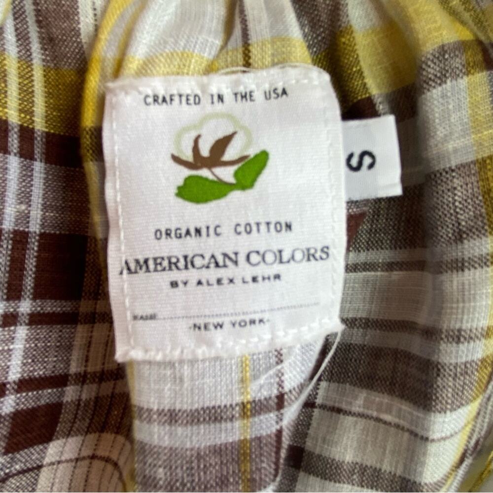 American Colors Womens 100% Linen Plaid Shift Shirt Dress Size S - Picture 6 of 8
